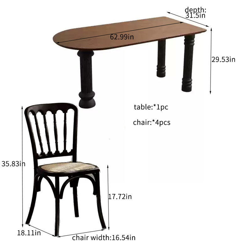 View of A Bestiary Living Solid wood retro creative dining table sets. | Wayfair